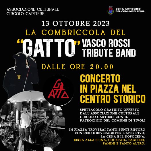 Tivoli: concerto gratuito con tributo a Vasco Rossi venerdì 13 ottobre