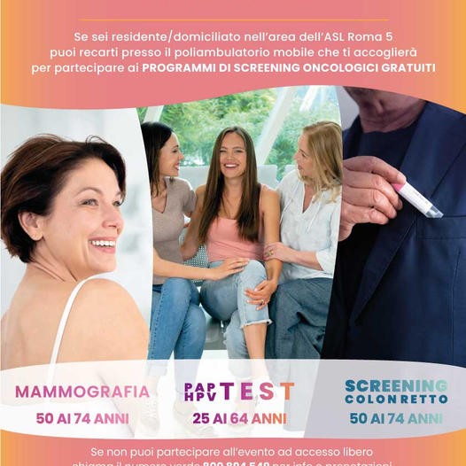 Tivoli: giornate con la prevenzione gratuita in largo Saragat