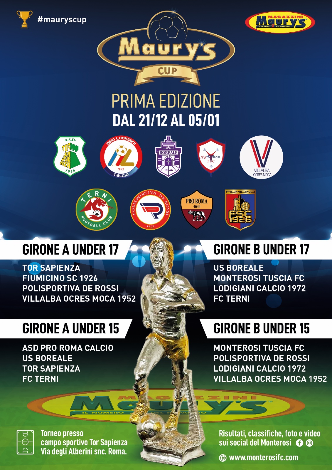 Calcio: tutto pronto per la Maury’s Cup 