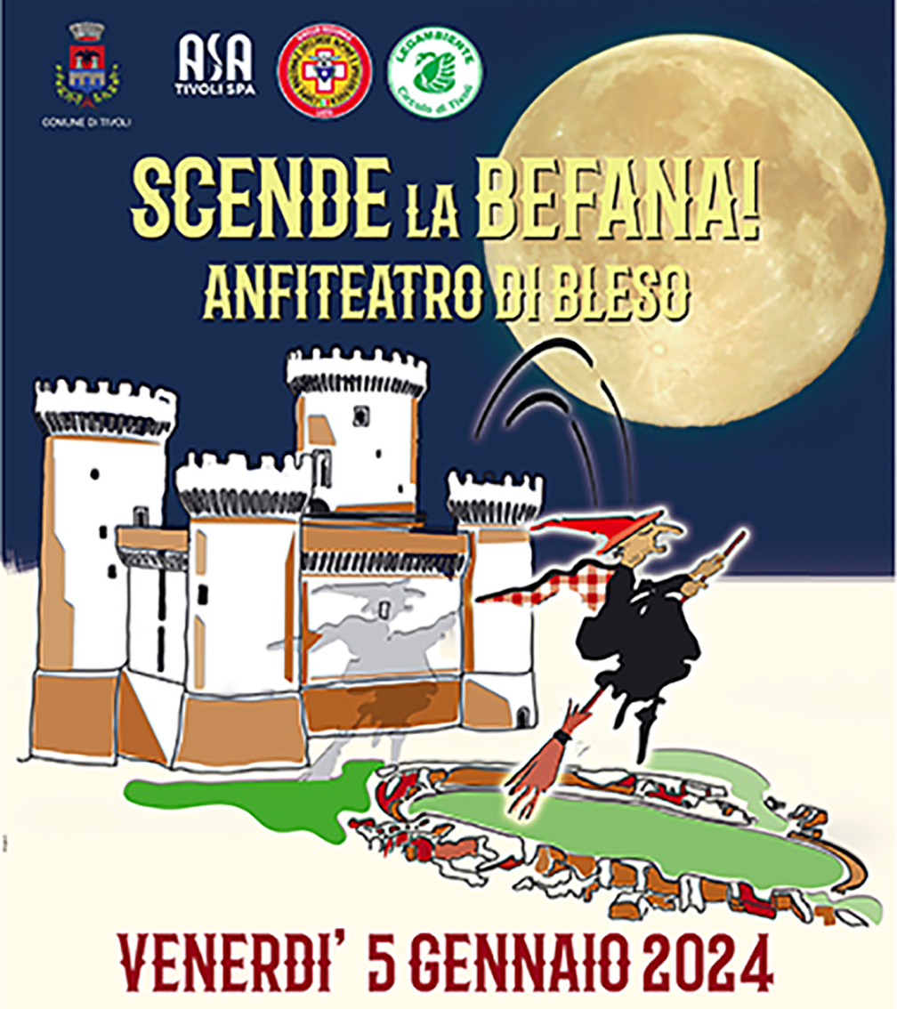 Tivoli: scende la befana all’Anfiteatro di Bleso