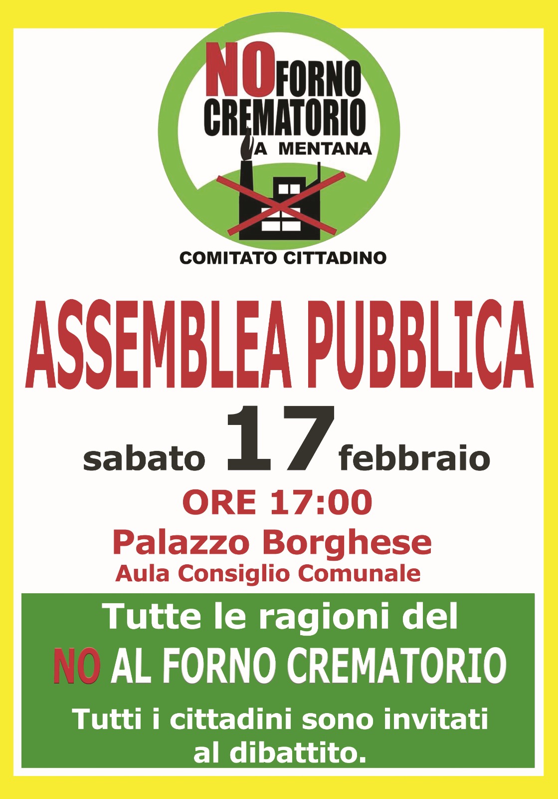 “Diciamo NO al forno crematorio a Mentana”