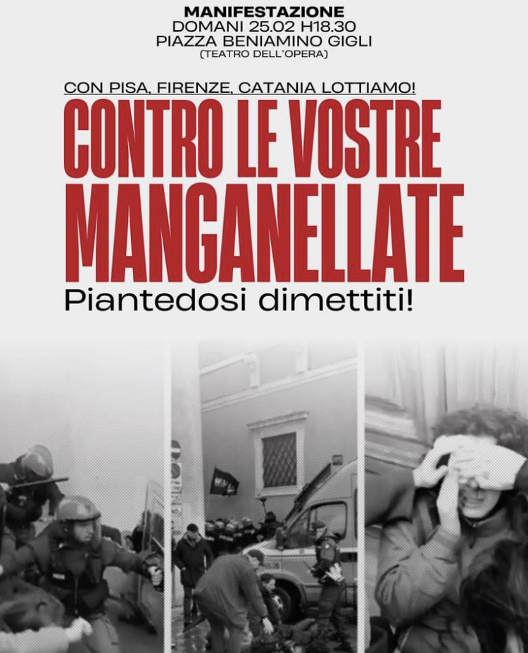 Mobilitazione degli studenti a Roma dopo le cariche di Pisa, Firenze e Catania
