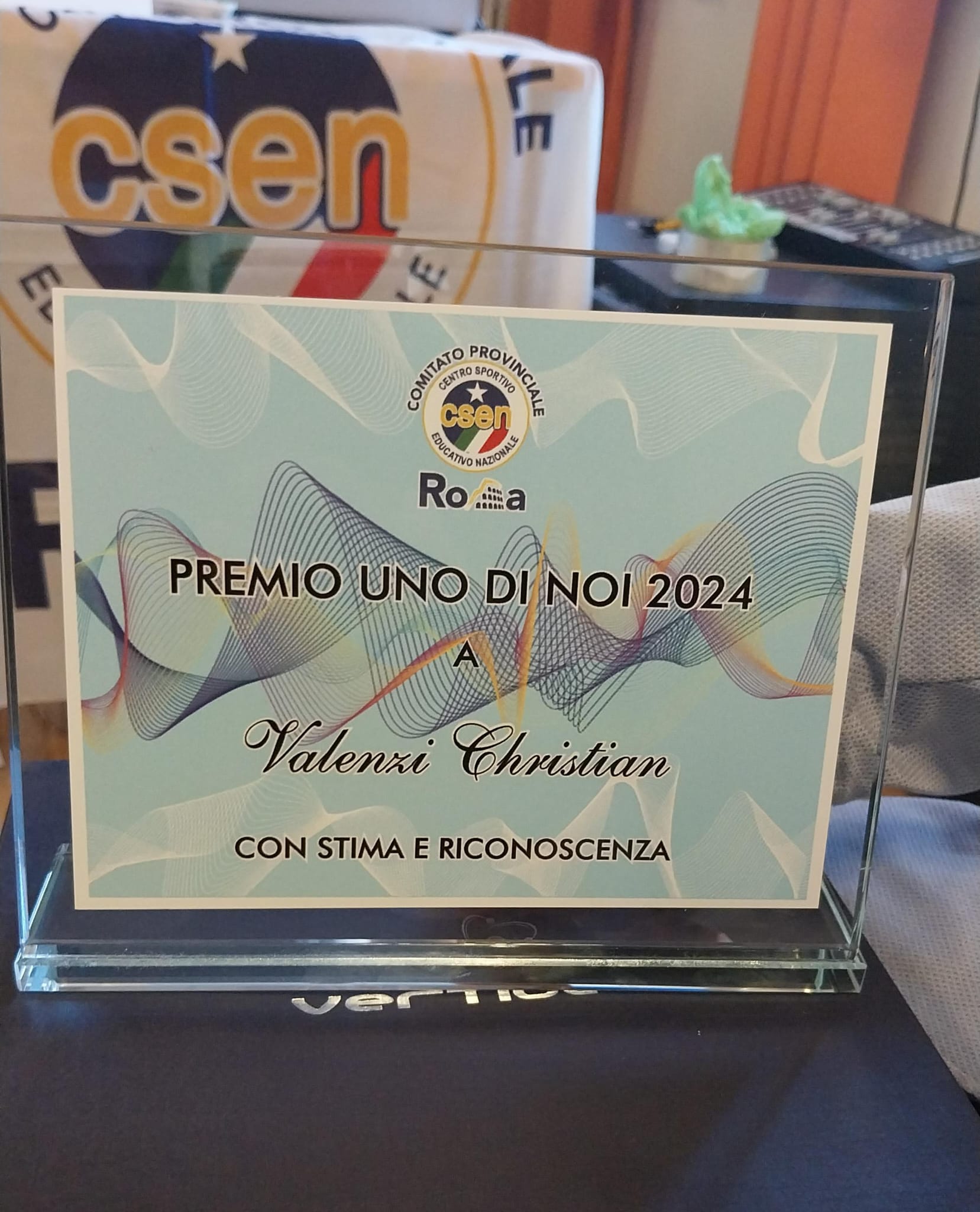 Christian Valenzi premiato dallo Csen per la diffusione dello sport