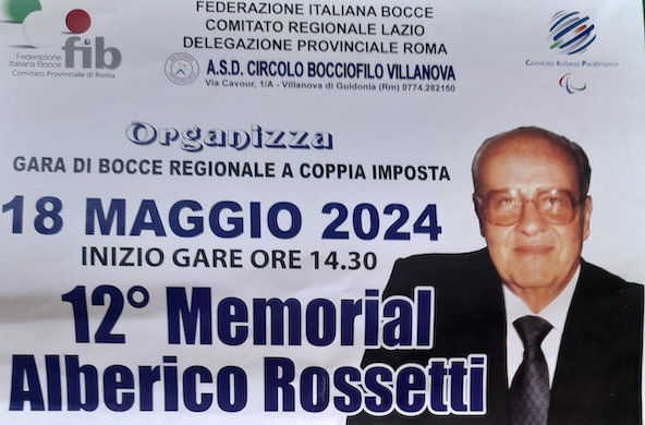 Bocce:12esimo Memorial Alberico Rossetti