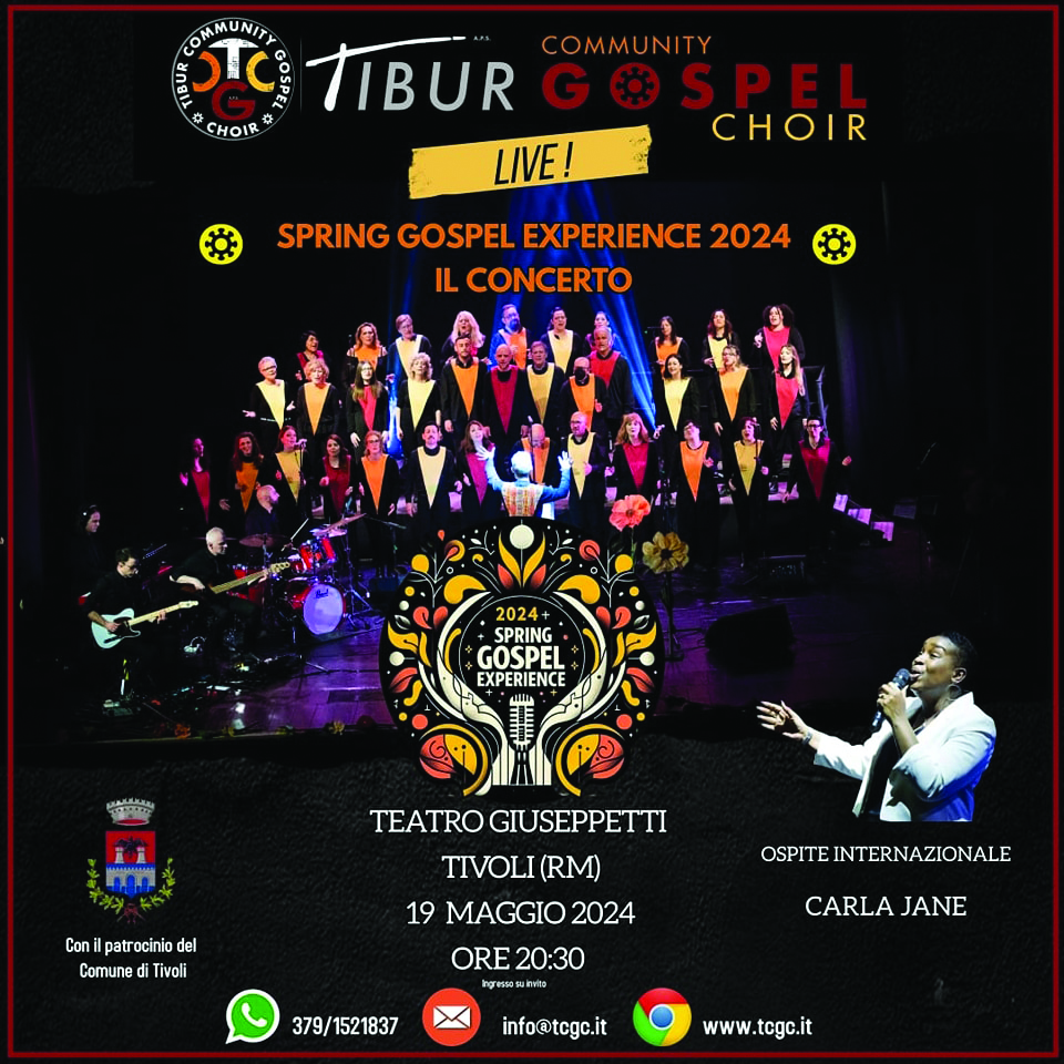 A Tivoli  per il Spring Gospel Experience dal 16 al 19 maggio