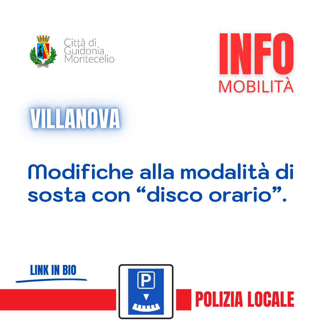 Villanova: istituite aree di parcheggio con limitazioni di tempo