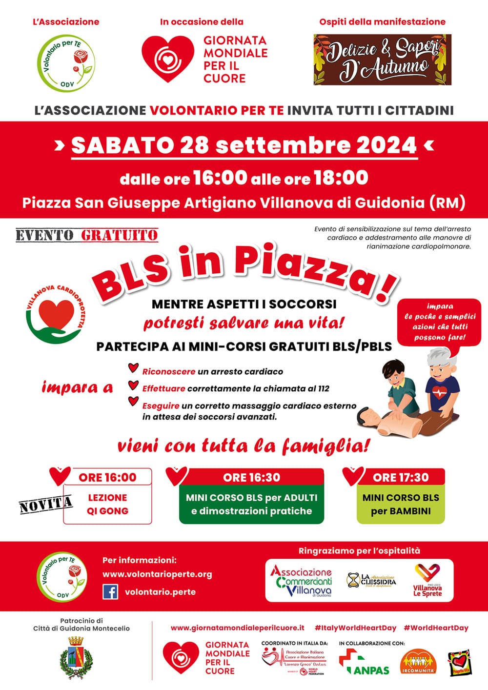 Villanova: BLS in Piazza per la Giornata Mondiale per il Cuore