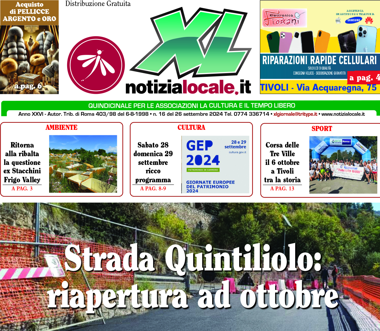 XLGIORNALE: numero 16 del 26 settembre