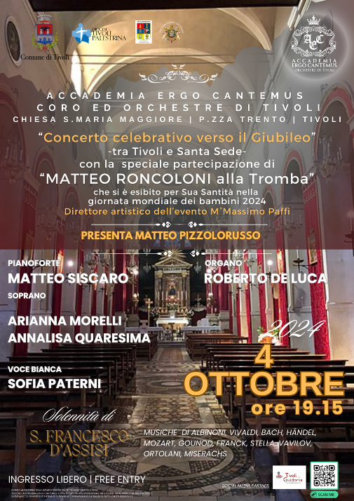 Concerto celebrativo verso il Giubileo dell’Accademia Ergo Cantemus di Tivoli