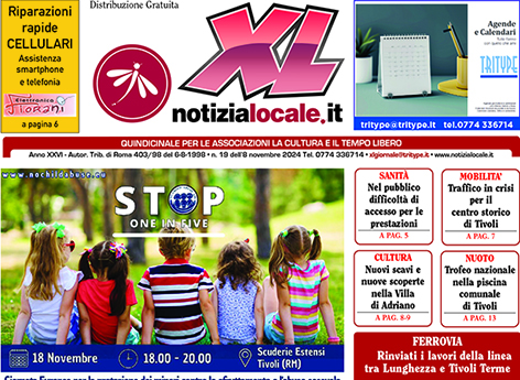 XLGIORNALE dell’8 novembre in distribuzione cartacea che on line