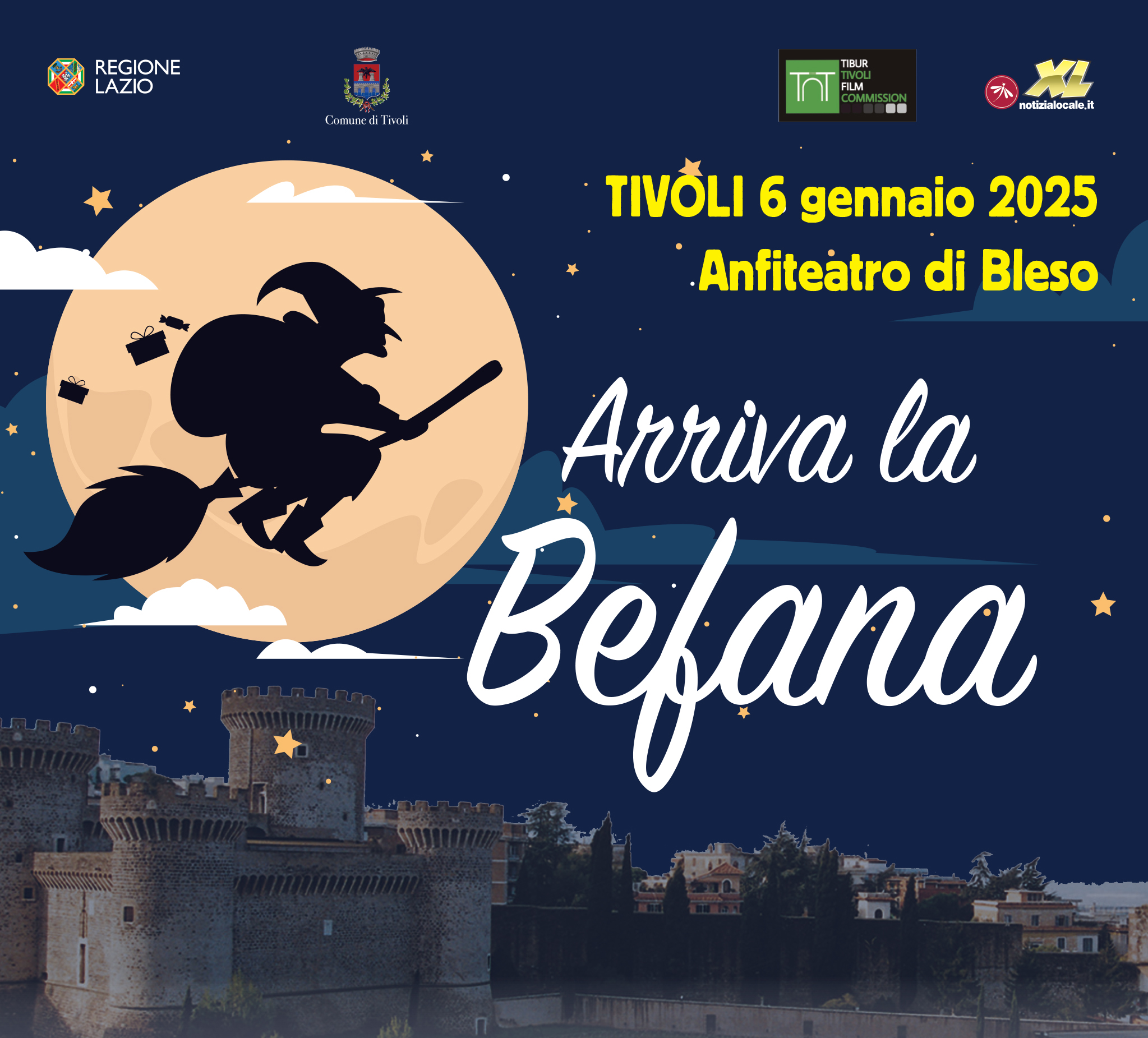 Tivoli: arriva la befana dalla Rocca Pia