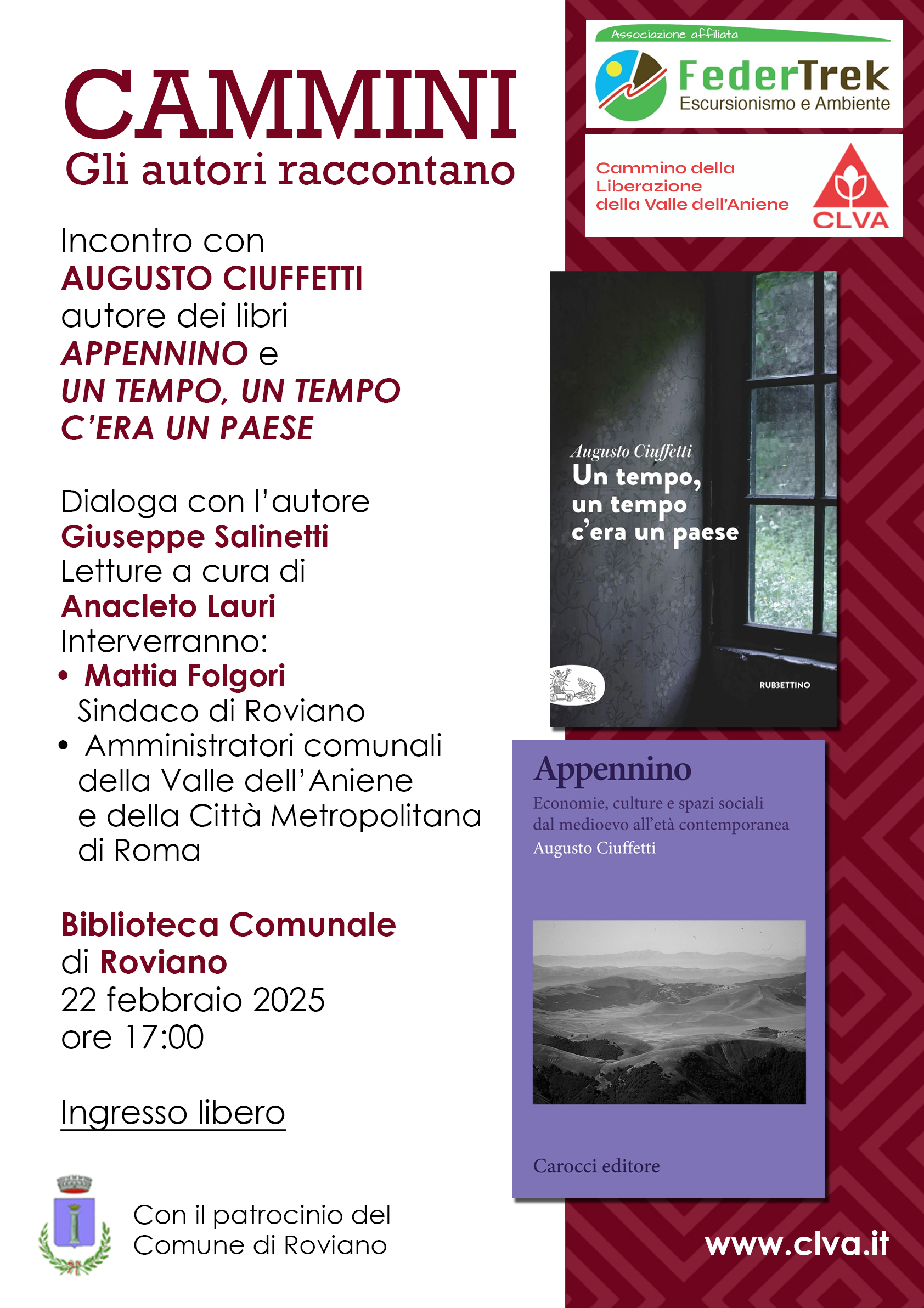 Presentazione dei libri “Appennino” e “Un tempo, un tempo c’era un paese” di Augusto Ciuffetti