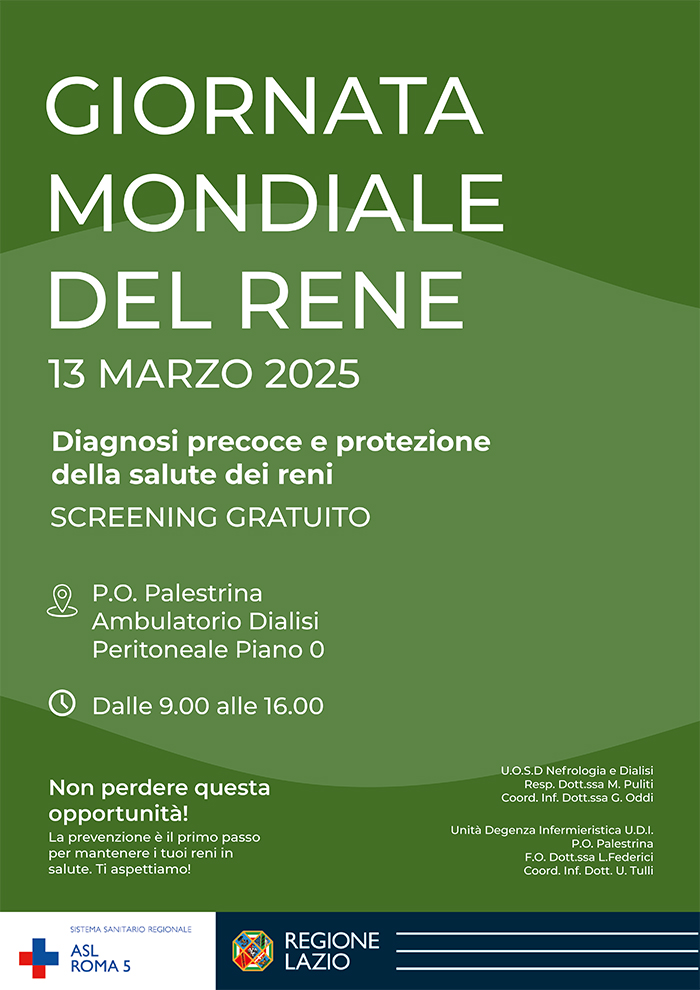 Giornata Mondiale del Rene: Prevenzione e Salute Renale a Palestrina