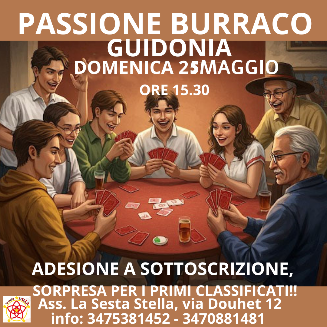 Guidonia Montecelio: “Passione Burraco” domenica 25 maggio