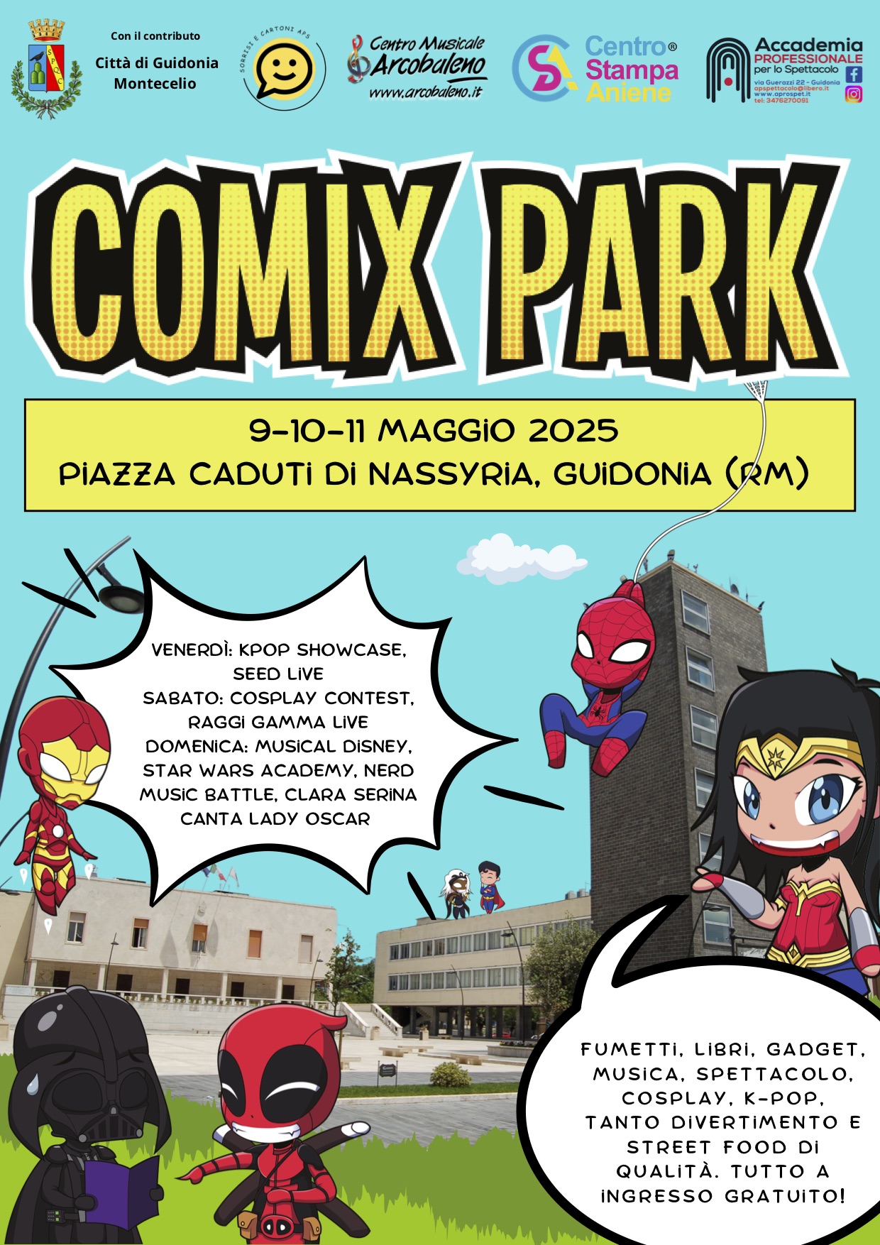 Il programma di Comix Park a Guidonia Montecelio