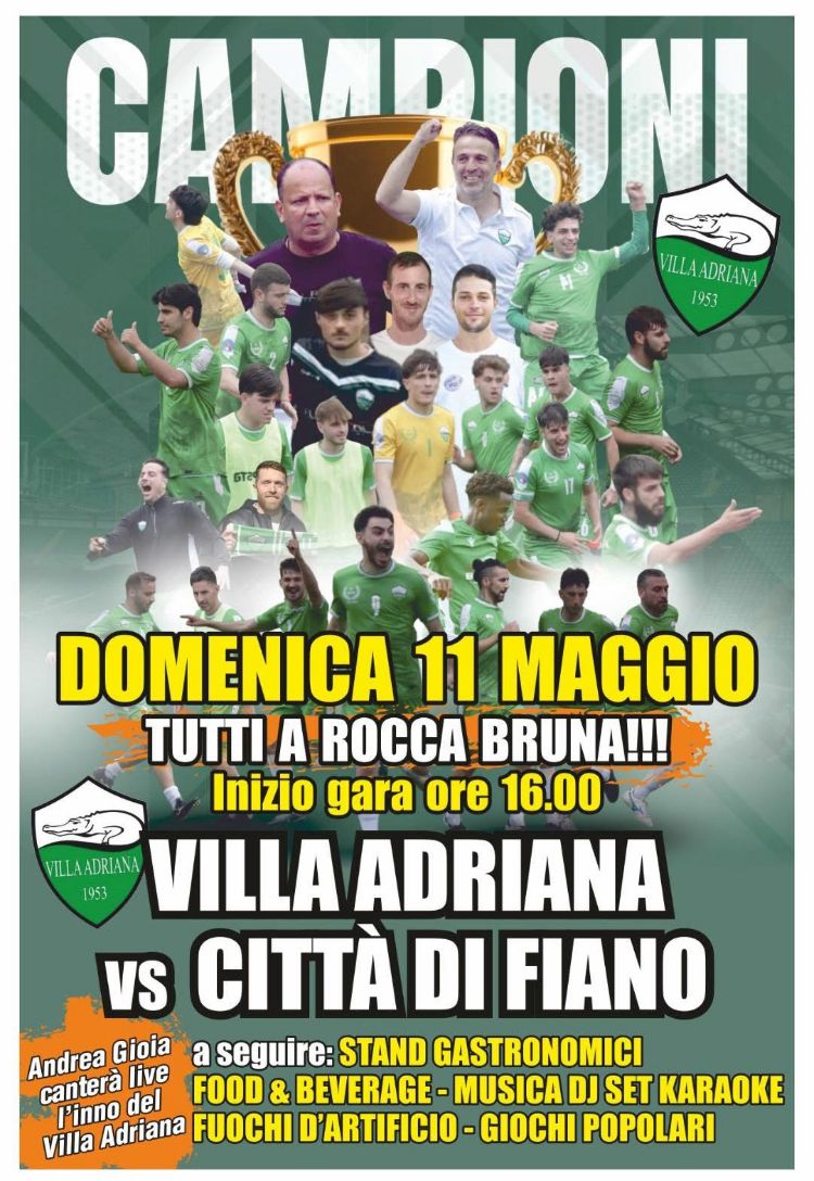 Domenica si festeggia al Campo di Rocca Bruna per la Promozione del Villa Adriana