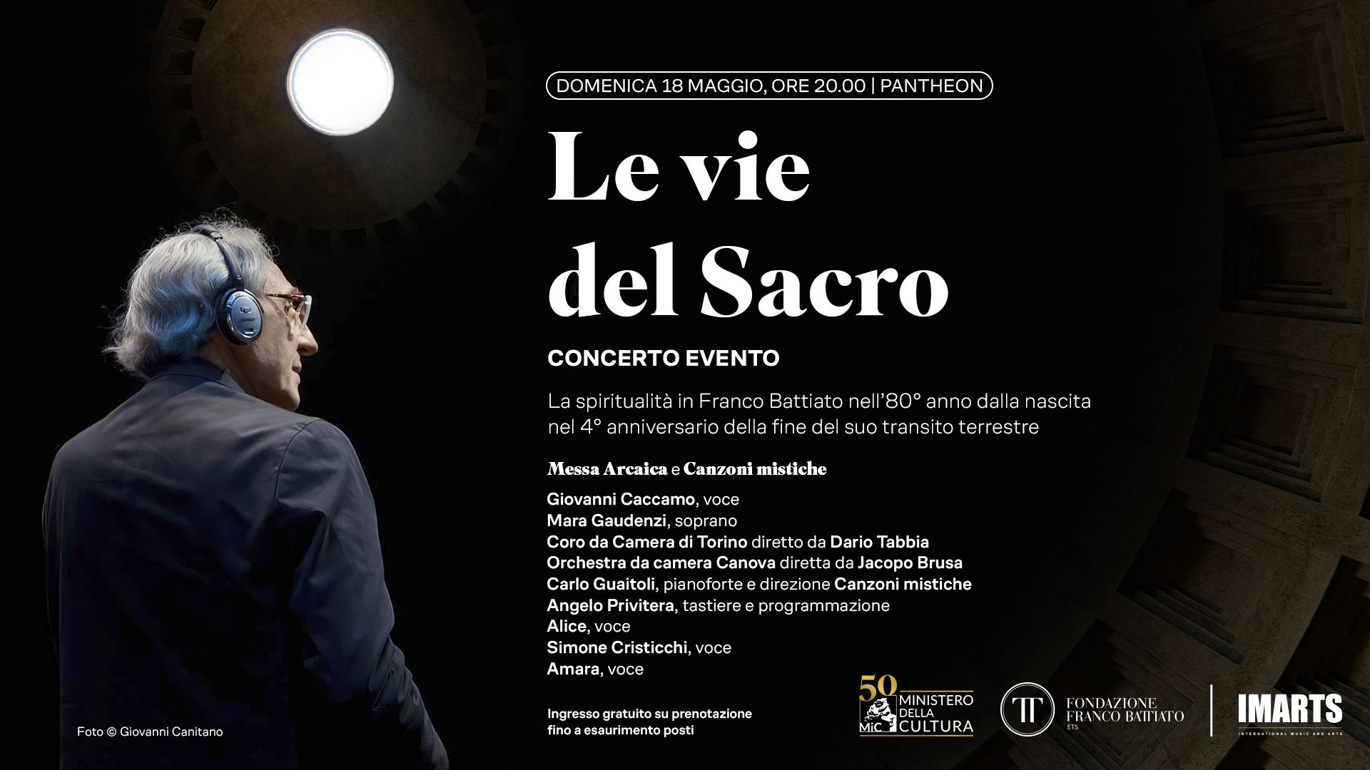“Le Vie del Sacro” al Pantheon di Roma: un omaggio a Franco Battiato