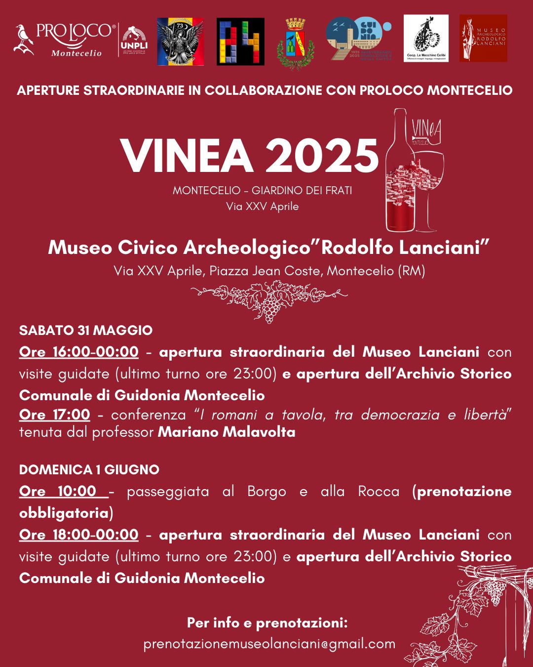 VINEA 2025 – A Guidonia Montecelio un weekend tra storia, vino e cultura