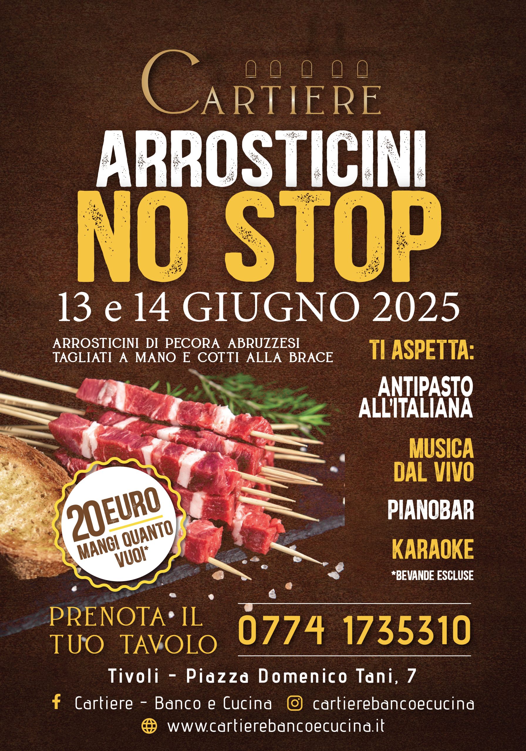 Tivoli si prepara al “Cartiere Arrosticini No Stop”