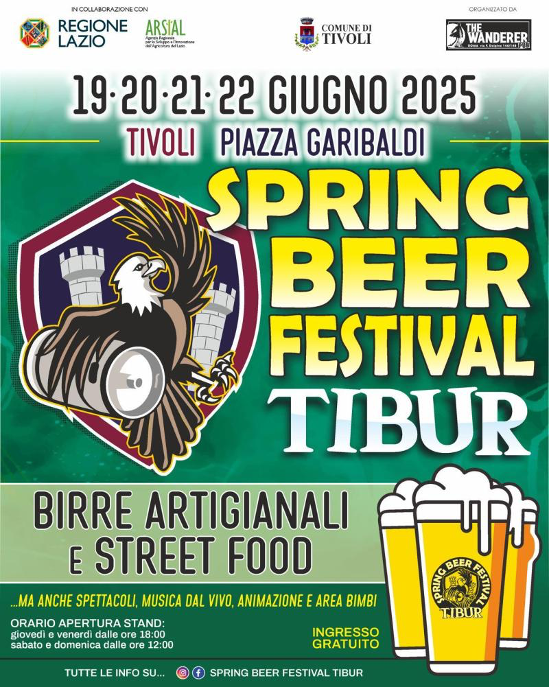 Spring Beer Festival sbarca a Tivoli: quattro giorni tra birre artigianali, cibo e musica