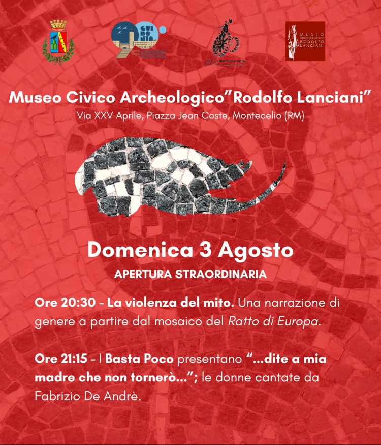 Domenica 3 agosto – Apertura straordinaria serale al Museo Archeologico Rodolfo Lanciani: archeologia, mito e musica