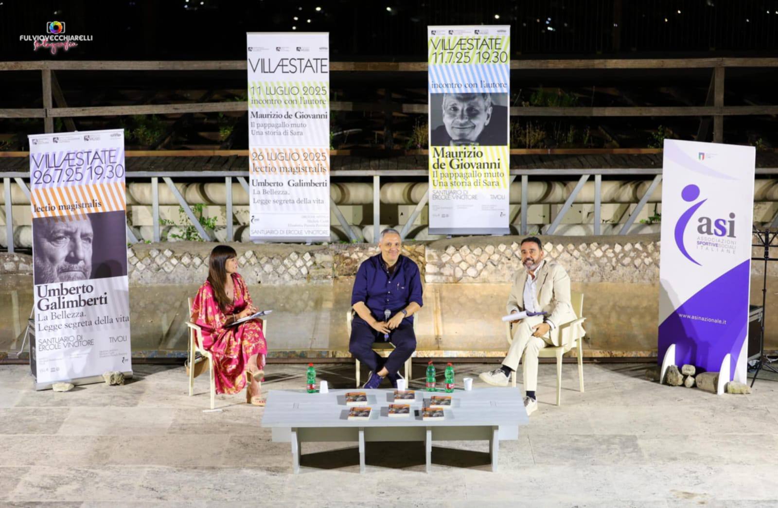 Tivoli, sold out per Maurizio de Giovanni al Santuario di Ercole Vincitore