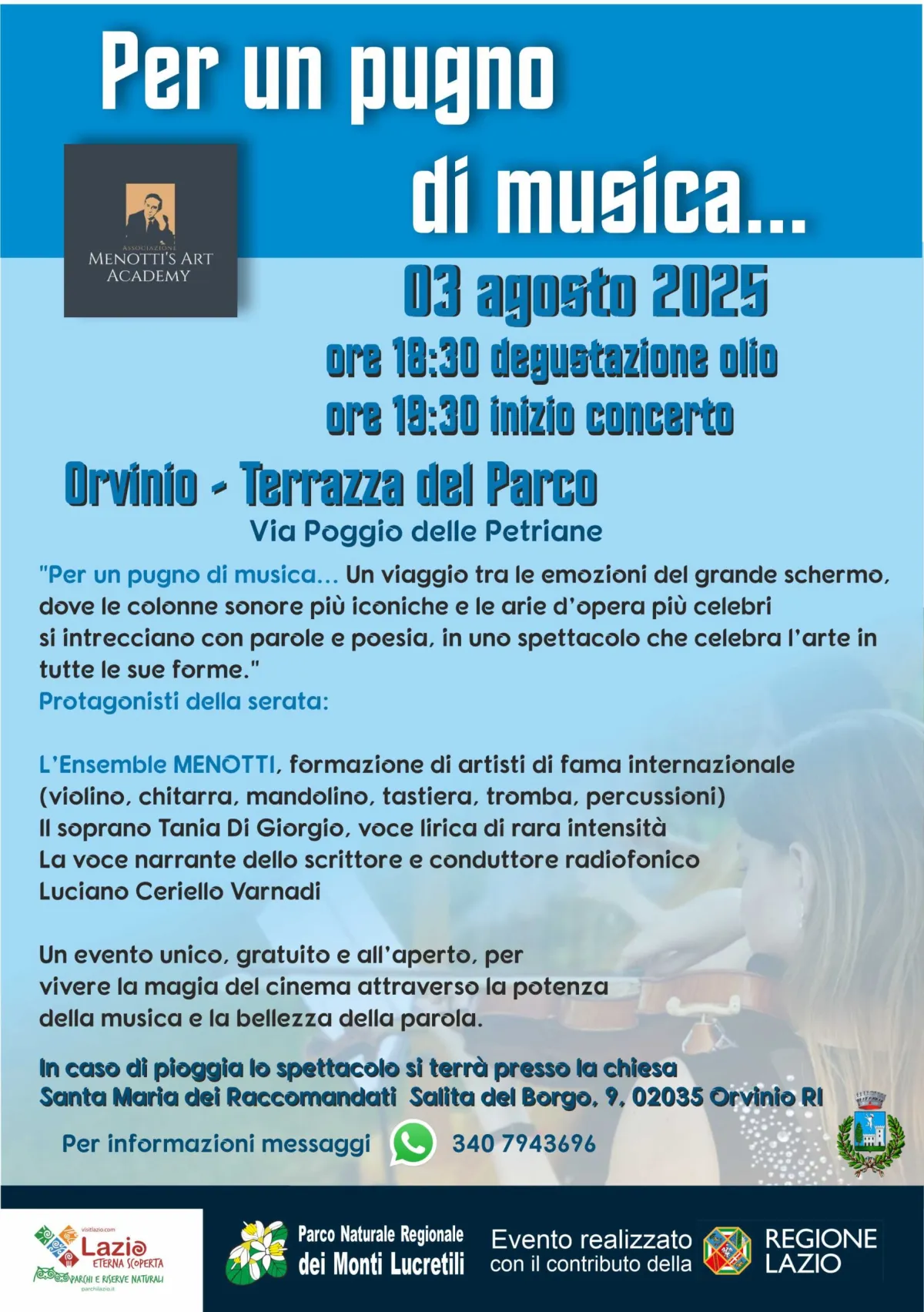 Per un pugno di… musica! Eventi estivi nel Parco dei Monti Lucretili