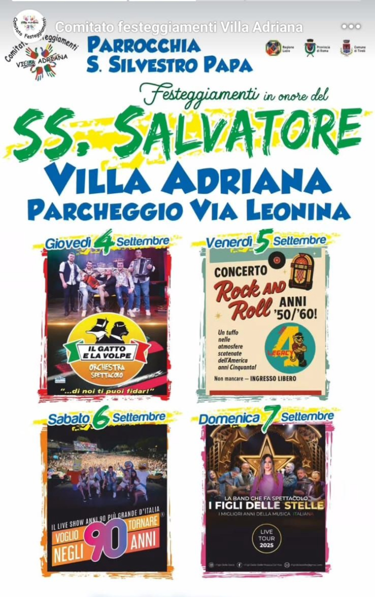 Villa Adriana: gli appuntamenti della festa