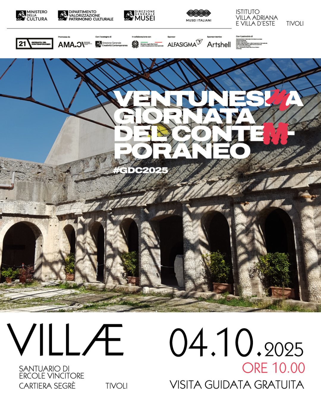 Villae celebra la 21ª Giornata del Contemporaneo al Santuario di Ercole Vincitore